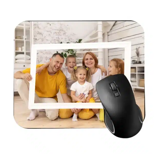 custom mouse pad featuring a family picture in yellow shirts by digitalprinting.ph