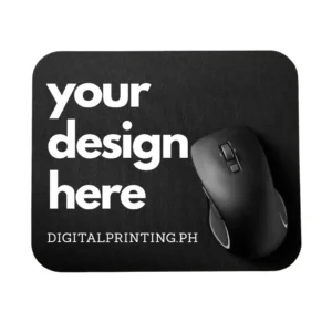 Custom mouse pad printed with white text on black surface by DigitalPrinting.Ph