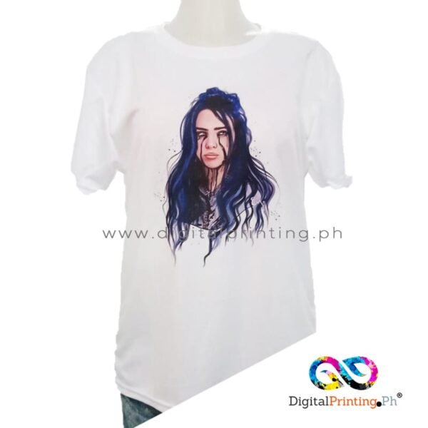 white custom dri-fit shirts with billie eilish by DigitalPrinting.ph