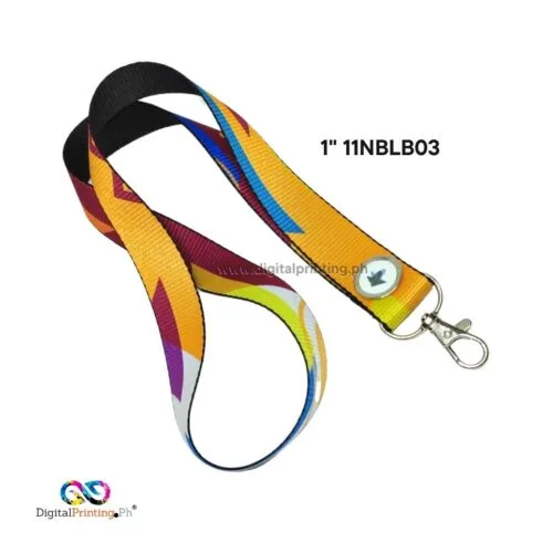 Custom 1-inch lanyard with logo button for enhanced branding, made by DigitalPrinting.Ph.