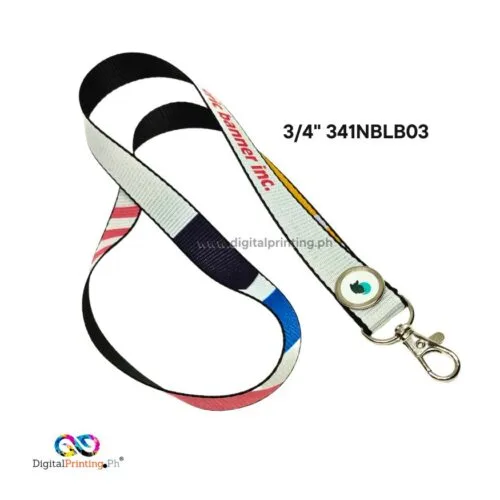 Custom 3/4-inch lanyard with logo button for enhanced branding, made by DigitalPrinting.Ph.