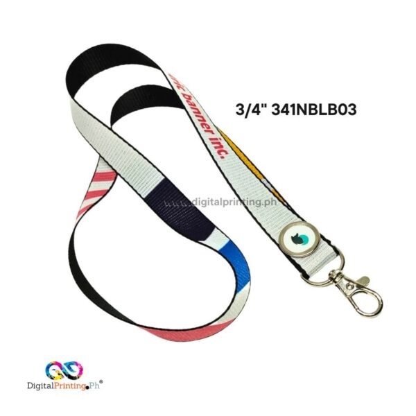 Custom 3/4-inch lanyard with logo button for enhanced branding, made by DigitalPrinting.Ph.