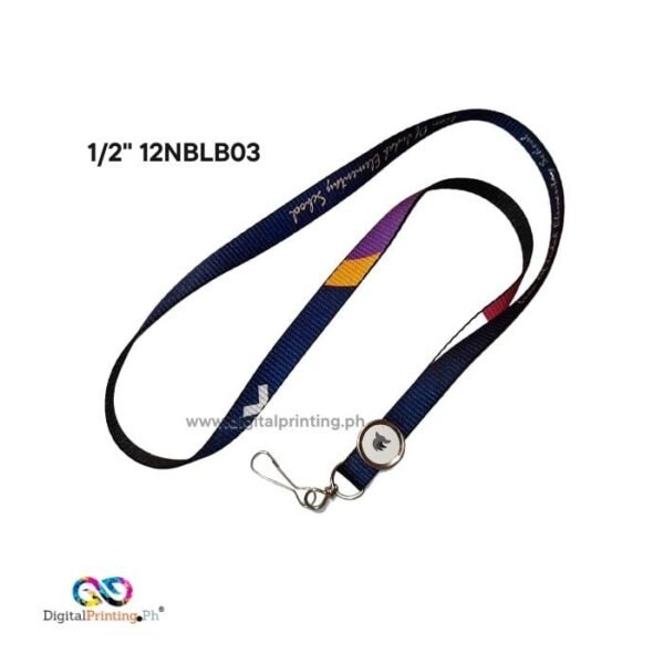 Custom 1/2-inch lanyard with logo button or badge holder for enhanced branding, made by DigitalPrinting.Ph.