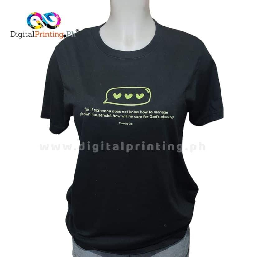 black t-shirt printing cvc dtf print