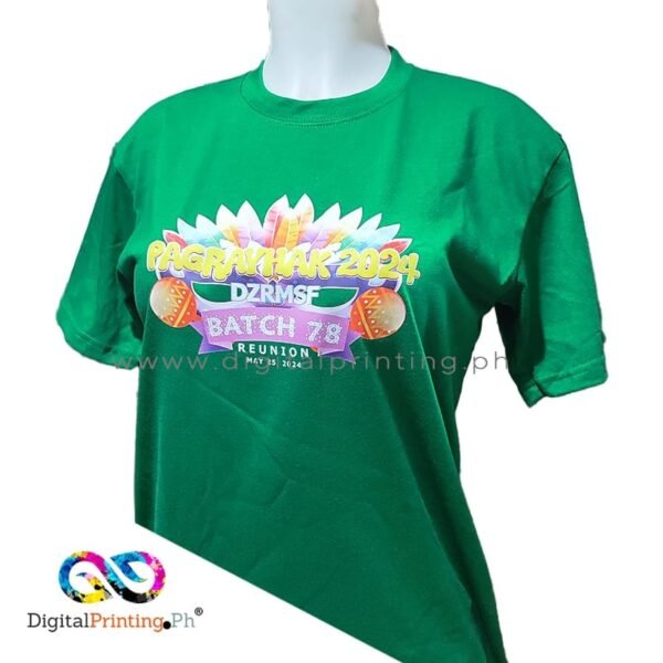 Green CVC shirt with full color DTF PagRayhak Festival design – t-shirt printing